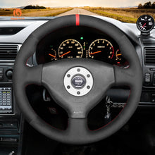 Carica l&#39;immagine nel visualizzatore Galleria, MEWANT Leather Suede Carbon Fiber Car Steering Wheel Cover for Mitsubishi Lancer Evolution EVO VI 6 / V (5) / IV 4 - Mewant Cover
