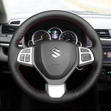 Bild in den Galerie-Viewer laden, MEWANT Leather Suede Carbon Fiber Car Steering Wheel Cover for Suzuki Swift Sport 2012 - 2017 / Vitara S 2016 - 2019 - Mewant Cover
