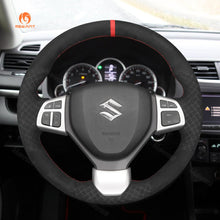 Bild in den Galerie-Viewer laden, MEWANT Leather Suede Carbon Fiber Car Steering Wheel Cover for Suzuki Swift Sport 2012 - 2017 / Vitara S 2016 - 2019 - Mewant Cover
