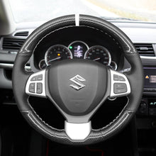 Bild in den Galerie-Viewer laden, MEWANT Leather Suede Carbon Fiber Car Steering Wheel Cover for Suzuki Swift Sport 2012 - 2017 / Vitara S 2016 - 2019 - Mewant Cover
