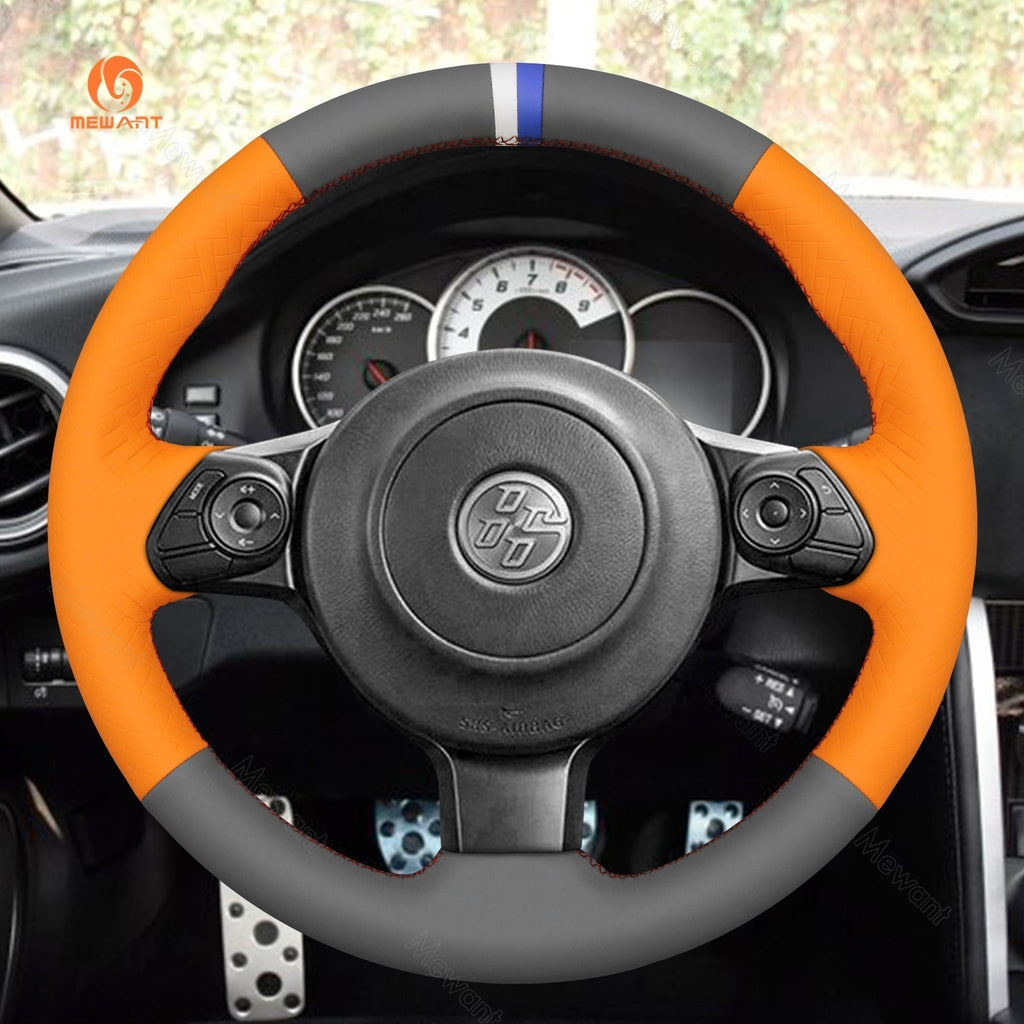 MEWANT Leather Suede Carbon Fiber Car Steering Wheel Cover for Toyota 86 (GT86) 2016 - 2020 / for Subaru BRZ 2016 - 2020 - Alcantara, Leather, Carbon Fiber, Easy Install, Non - Slip, Best Steering Wheel Cover