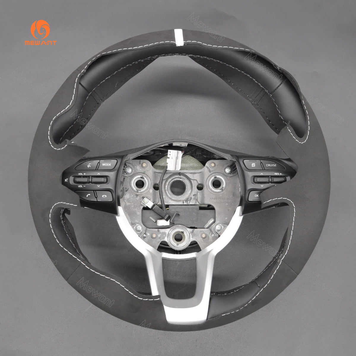 MEWANT Leather Suede Material Car Steering Wheel Cover for Kia Rio 2017 - 2019 / Rio5 2019 / K2 2017 - 2019 / Picanto 2017 - 2019 / Morning 2017 - 2019 - Alcantara, Leather, Carbon Fiber, Easy Install, Non - Slip, Best Steering Wheel Cover