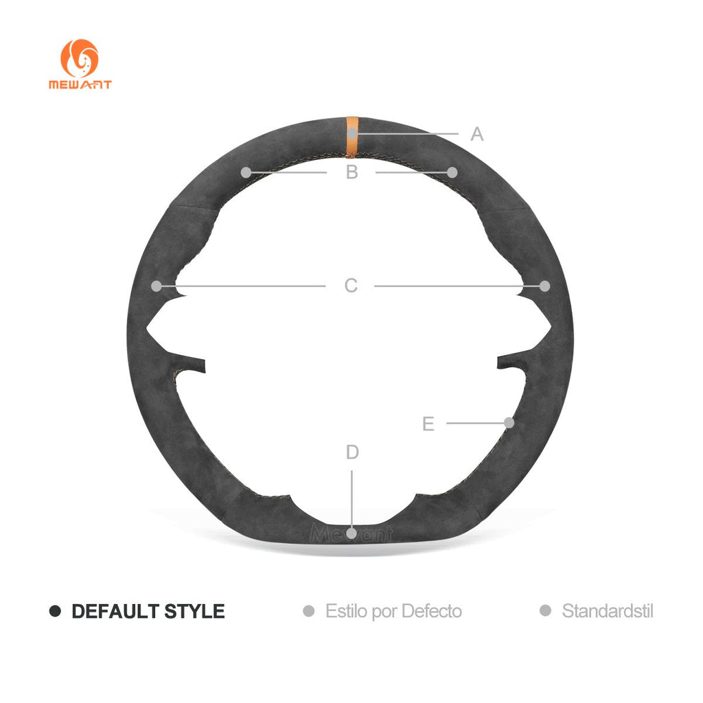 MEWANT Leather SuedeCar Steering Wheel Cover for Ford Focus ST/ Focus ST - Line/ Focus RS/ Ecosport ST - Line/ Kuga/ Escape - Alcantara, Leather, Carbon Fiber, Easy Install, Non - Slip, Best Steering Wheel Cover