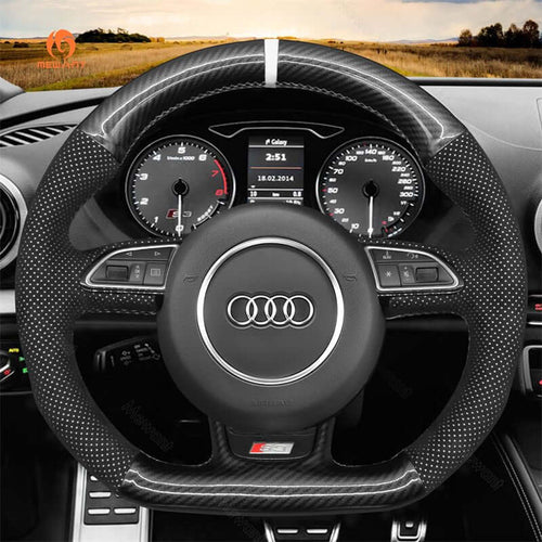 Mewant Mesh Alcantara DIY Customize Style - For Audi Series - Alcantara, Leather, Carbon Fiber, Easy Install, Non - Slip, Best Steering Wheel Cover