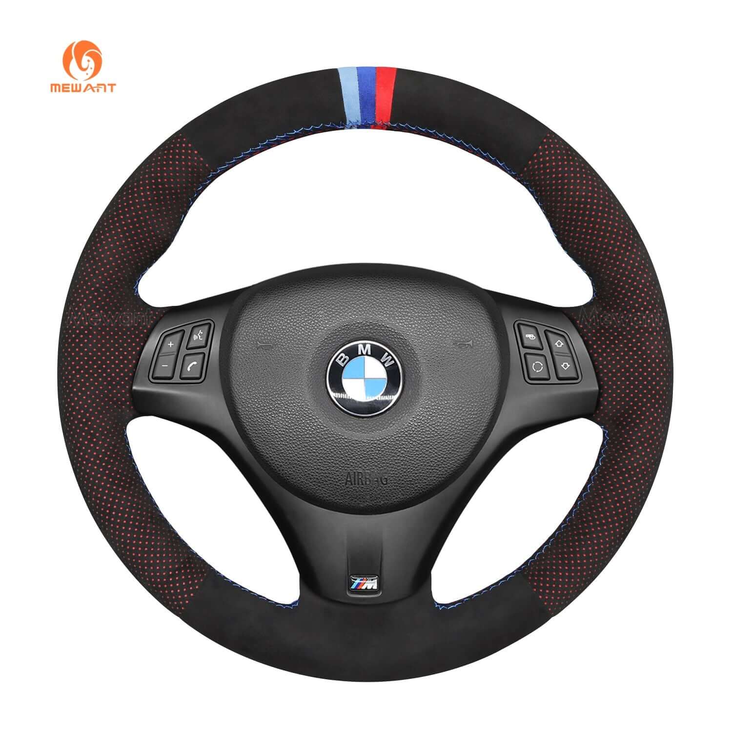 Mewant Mesh Alcantara DIY Customize Style - For BMW Series - Alcantara, Leather, Carbon Fiber, Easy Install, Non - Slip, Best Steering Wheel Cover