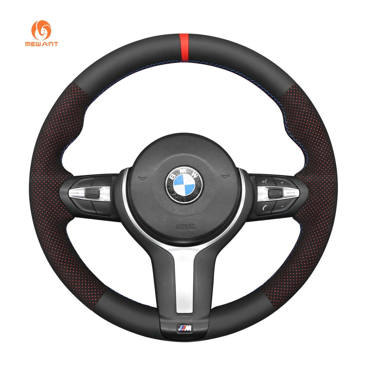 Mewant Mesh Alcantara DIY Customize Style - For BMW Series - Alcantara, Leather, Carbon Fiber, Easy Install, Non - Slip, Best Steering Wheel Cover
