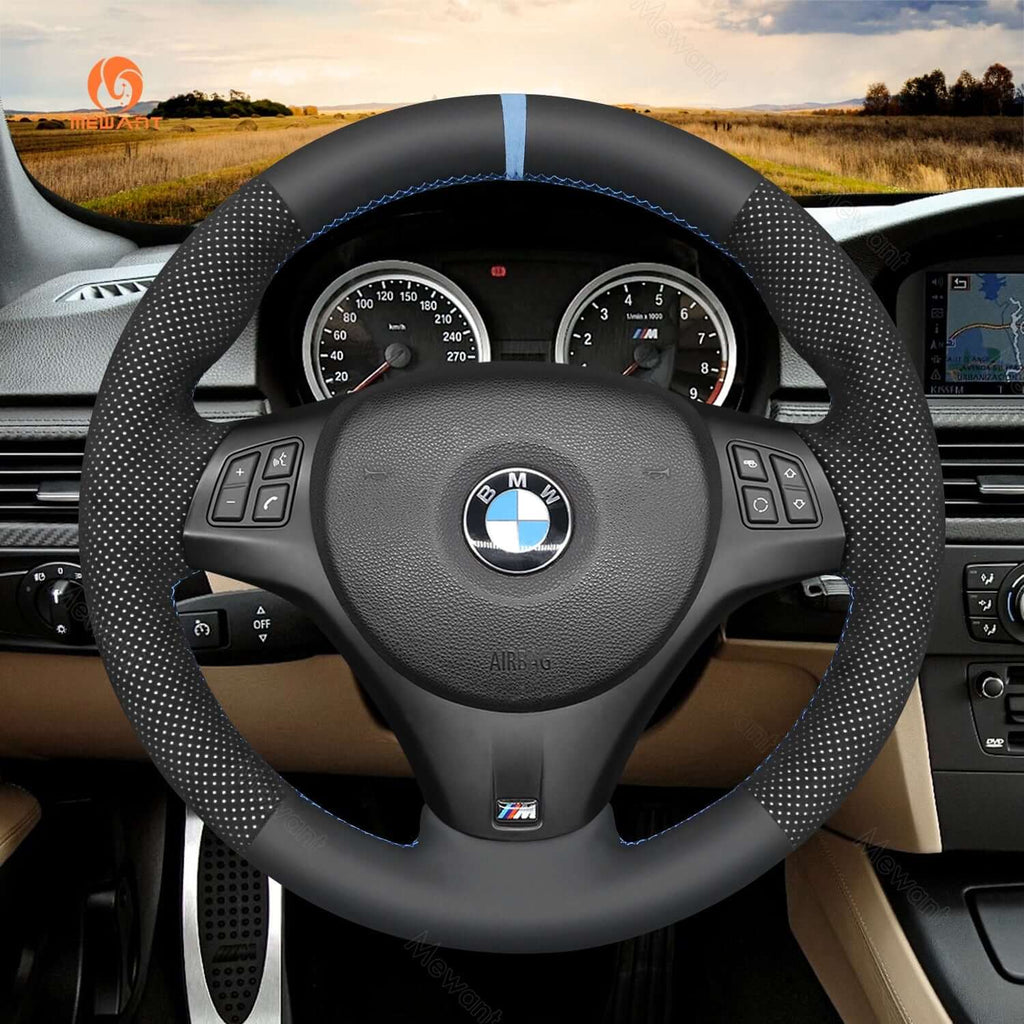 Mewant Mesh Alcantara DIY Customize Style - For BMW Series - Alcantara, Leather, Carbon Fiber, Easy Install, Non - Slip, Best Steering Wheel Cover
