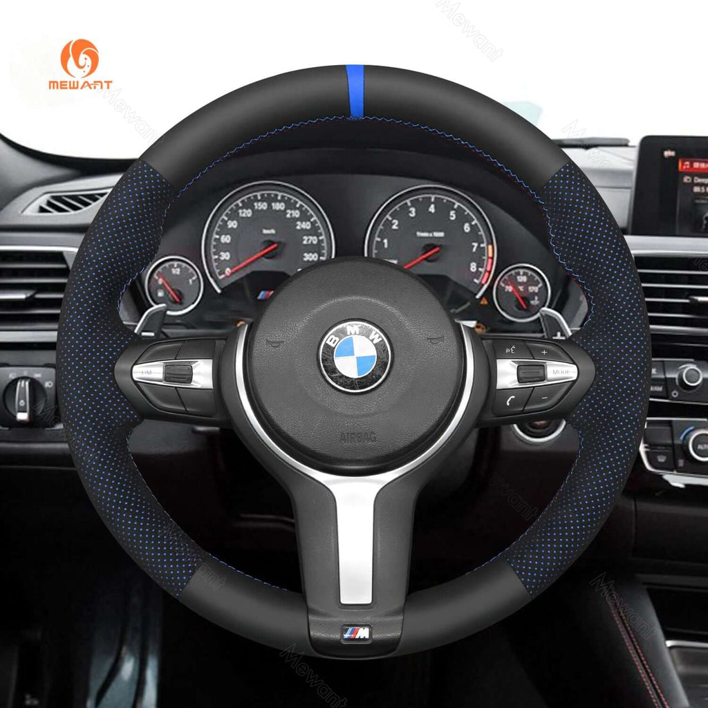 Mewant Mesh Alcantara DIY Customize Style - For BMW Series - Alcantara, Leather, Carbon Fiber, Easy Install, Non - Slip, Best Steering Wheel Cover