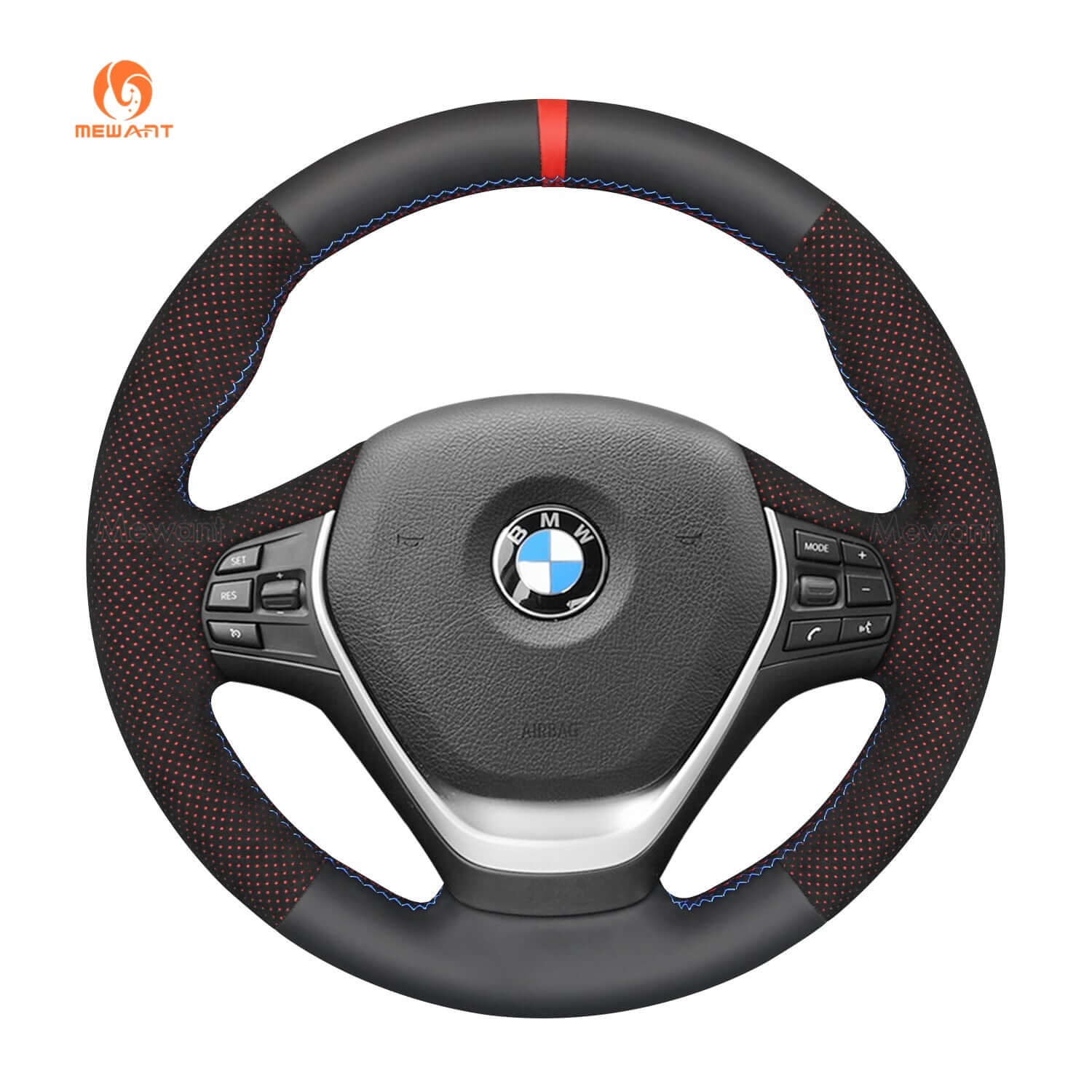 Mewant Mesh Alcantara DIY Customize Style - For BMW Series - Alcantara, Leather, Carbon Fiber, Easy Install, Non - Slip, Best Steering Wheel Cover