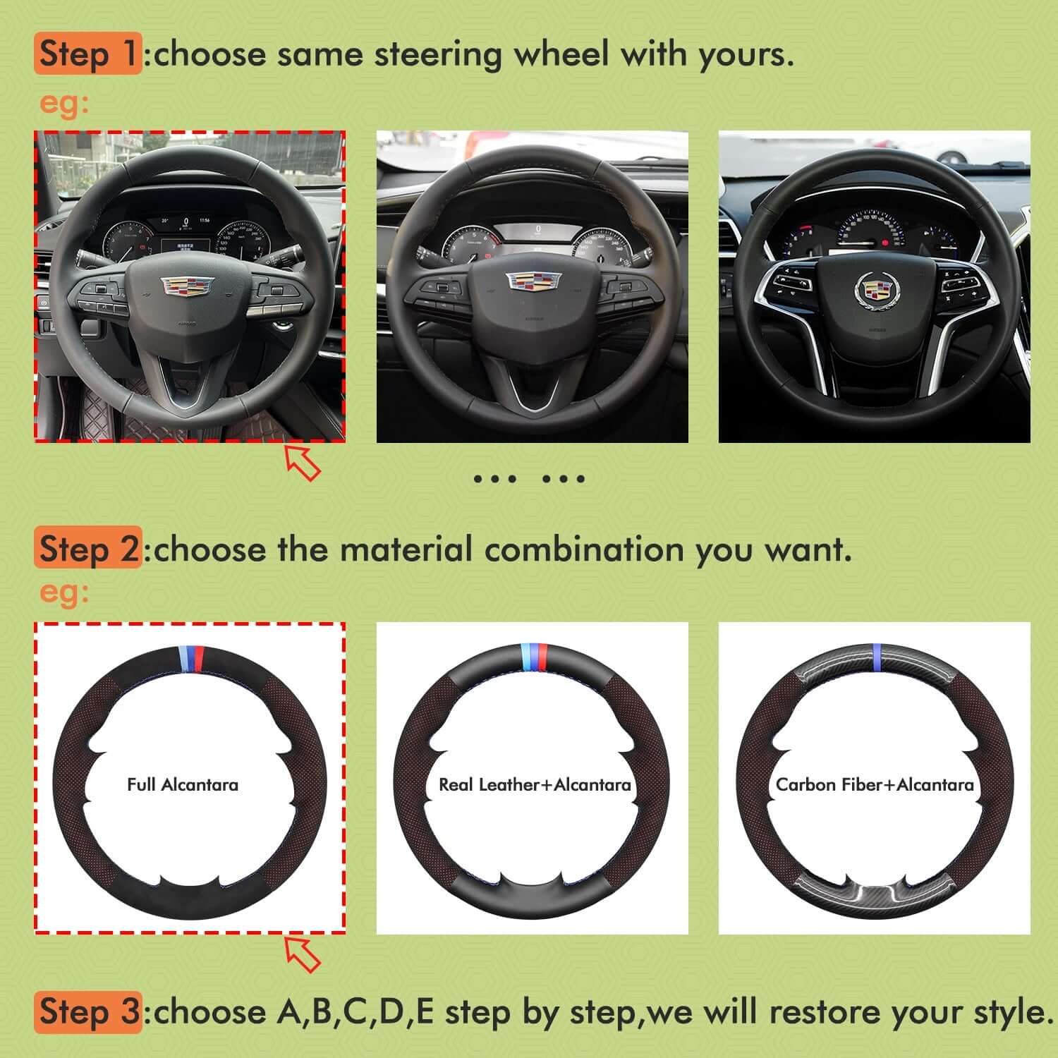 Mewant Mesh Alcantara DIY Customize Style - For Cadillac Series - Mewant Cover