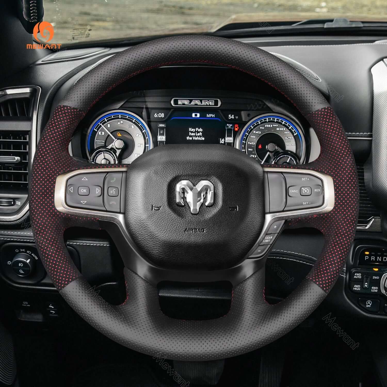Mewant Mesh Alcantara DIY Customize Style - For Dodge Series - Alcantara, Leather, Carbon Fiber, Easy Install, Non - Slip, Best Steering Wheel Cover
