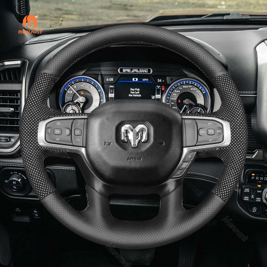 Mewant Mesh Alcantara DIY Customize Style - For Dodge Series - Alcantara, Leather, Carbon Fiber, Easy Install, Non - Slip, Best Steering Wheel Cover