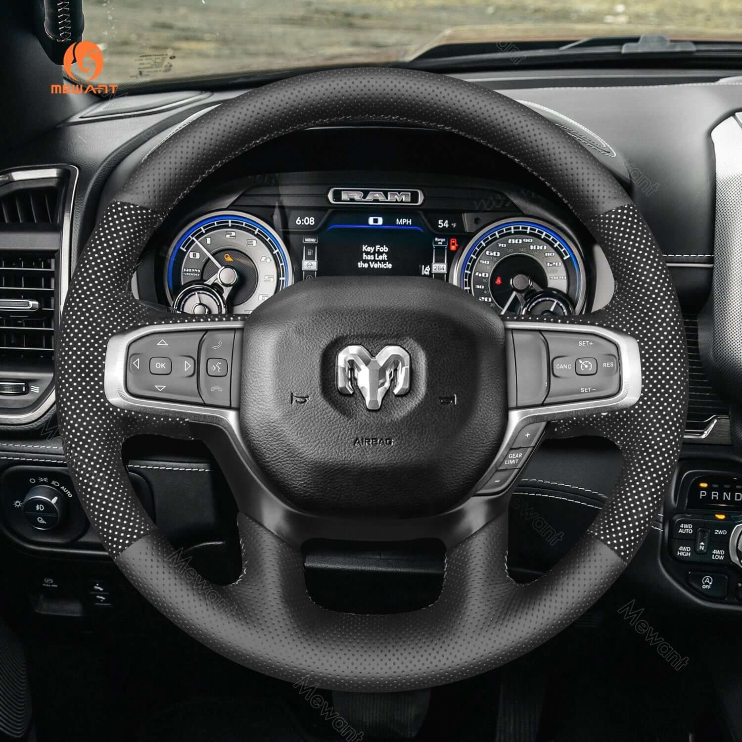 Mewant Mesh Alcantara DIY Customize Style - For Dodge Series - Alcantara, Leather, Carbon Fiber, Easy Install, Non - Slip, Best Steering Wheel Cover
