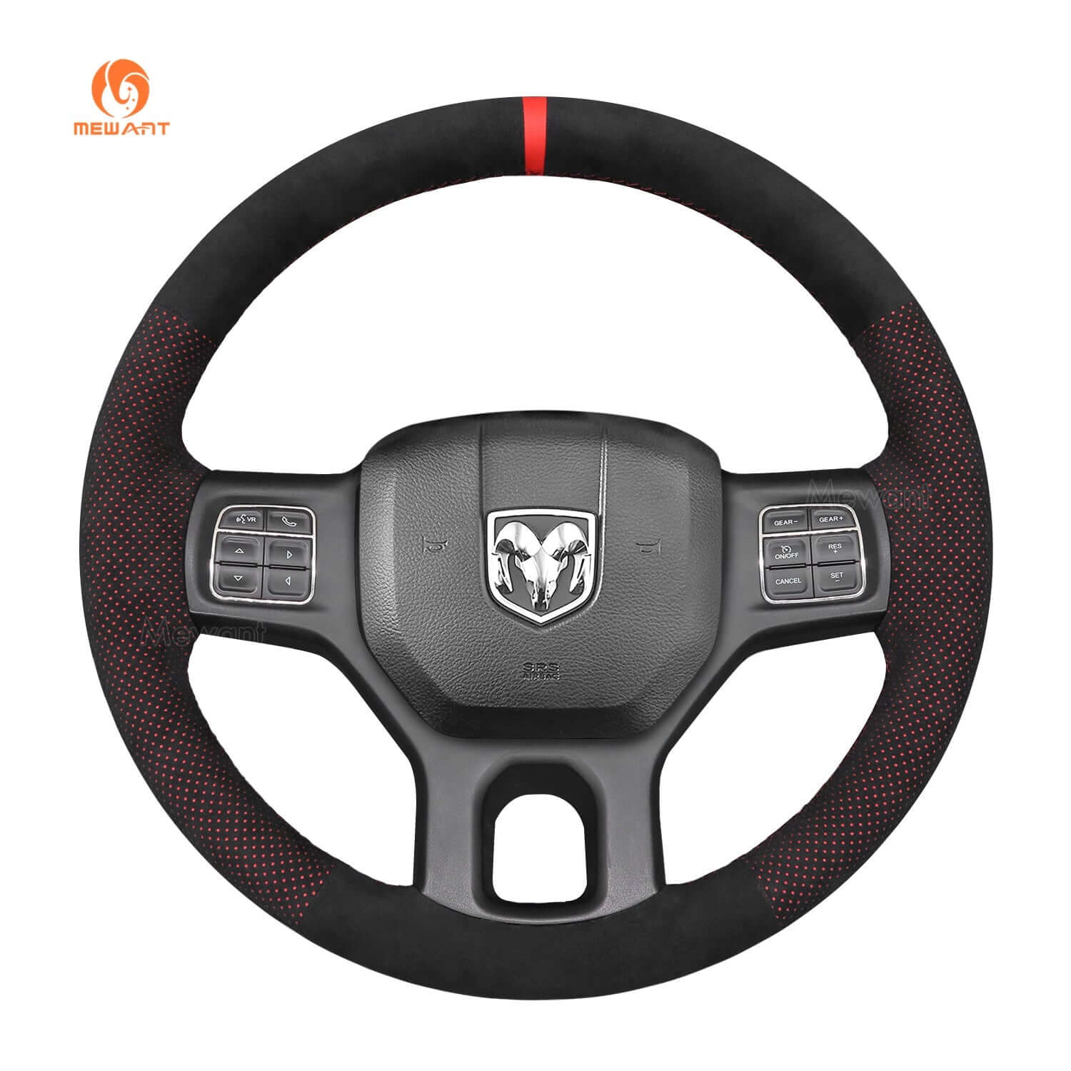 Mewant Mesh Alcantara DIY Customize Style - For Dodge Series - Alcantara, Leather, Carbon Fiber, Easy Install, Non - Slip, Best Steering Wheel Cover