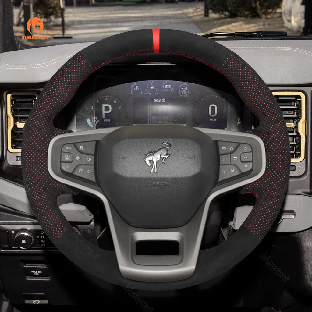 Mewant Mesh Alcantara DIY Customize Style - For Ford Series - Alcantara, Leather, Carbon Fiber, Easy Install, Non - Slip, Best Steering Wheel Cover