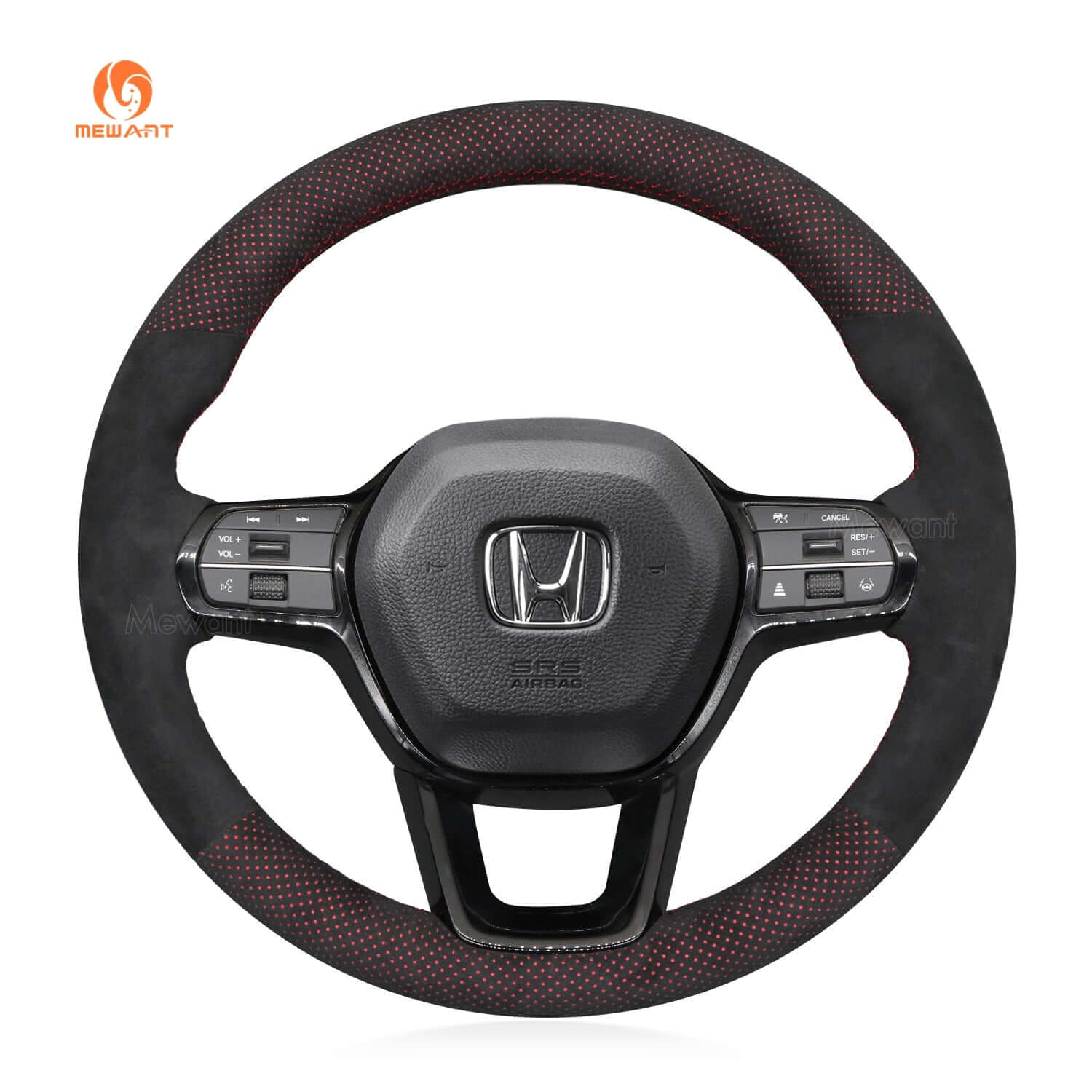 Mewant Mesh Alcantara DIY Customize Style - For Honda Series - Alcantara, Leather, Carbon Fiber, Easy Install, Non - Slip, Best Steering Wheel Cover