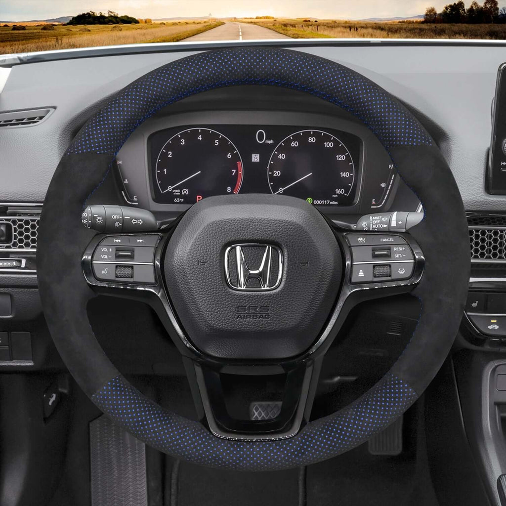 Mewant Mesh Alcantara DIY Customize Style - For Honda Series - Alcantara, Leather, Carbon Fiber, Easy Install, Non - Slip, Best Steering Wheel Cover