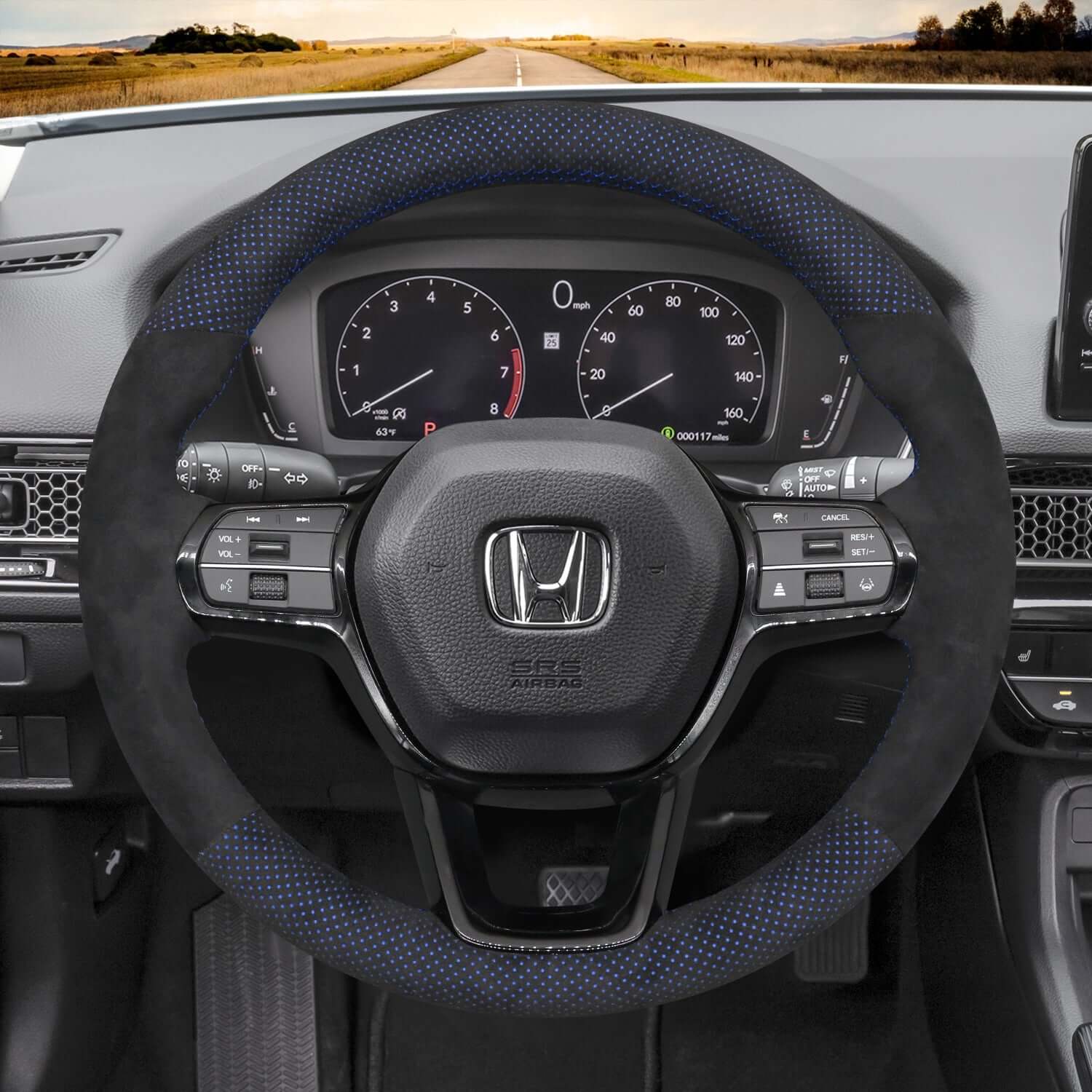 Mewant Mesh Alcantara DIY Customize Style - For Honda Series - Alcantara, Leather, Carbon Fiber, Easy Install, Non - Slip, Best Steering Wheel Cover