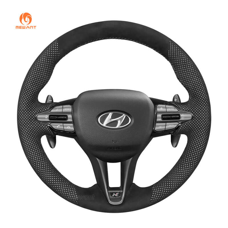 Mewant Mesh Alcantara DIY Customize Style - For Hyundai Series - Alcantara, Leather, Carbon Fiber, Easy Install, Non - Slip, Best Steering Wheel Cover