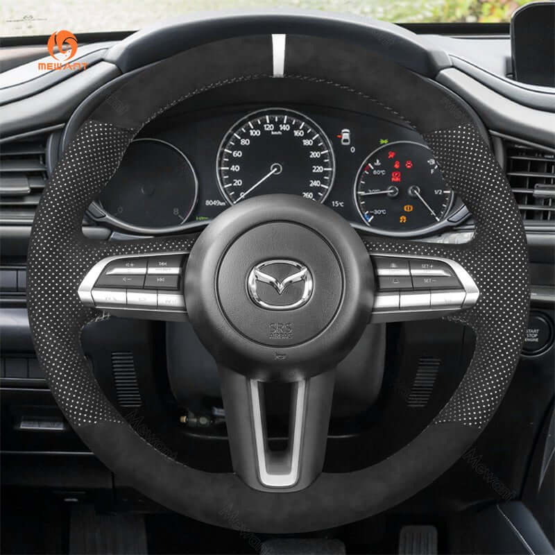Mewant Mesh Alcantara DIY Customize Style - For Mazda Series - Alcantara, Leather, Carbon Fiber, Easy Install, Non - Slip, Best Steering Wheel Cover