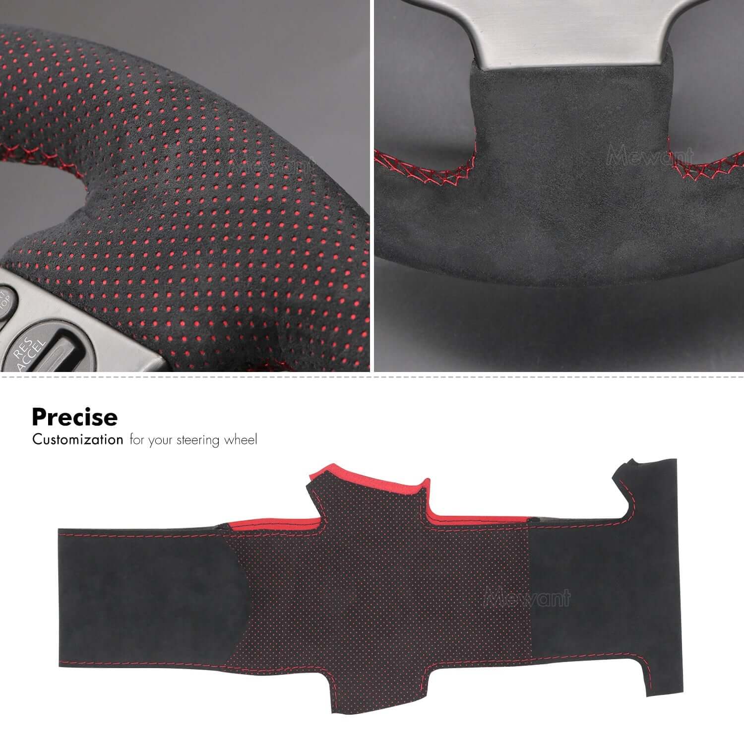 Mewant Mesh Alcantara DIY Customize Style - For Nissan Series - Alcantara, Leather, Carbon Fiber, Easy Install, Non - Slip, Best Steering Wheel Cover