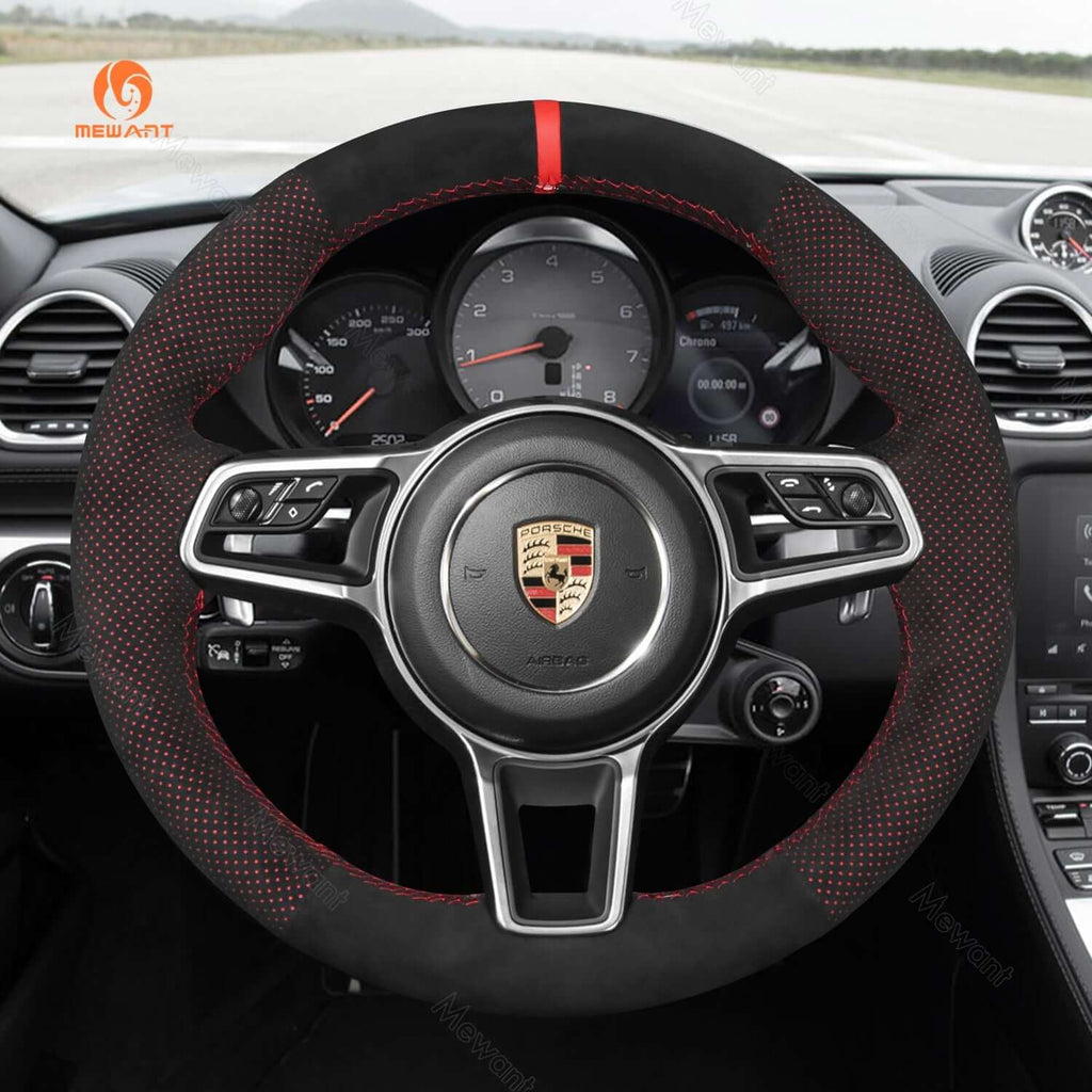 Mewant Mesh Alcantara DIY Customize Style - For Porsche Series - Alcantara, Leather, Carbon Fiber, Easy Install, Non - Slip, Best Steering Wheel Cover