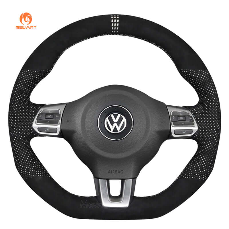 Mewant Mesh Alcantara DIY Customize Style - For Volkswagen Series - Alcantara, Leather, Carbon Fiber, Easy Install, Non - Slip, Best Steering Wheel Cover