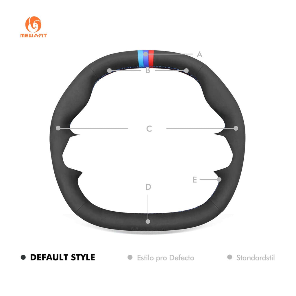 MEWANT Real Leather Car Steering Wheel Cover for BMW 5 Series G60 (Sedan)/ i5 G60/ G61 (Touring)/ i5 G60 (Sedan)/ G61 (Touring)/ G60 (Saloon)/ G61 (Estate) - Alcantara, Leather, Carbon Fiber, Easy Install, Non - Slip, Best Steering Wheel Cover