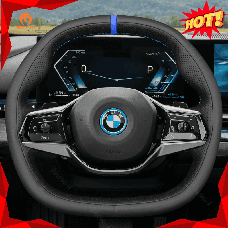 MEWANT Steering Wheel Cover for BMW i5 G60 G61 2023-2024