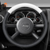 MEWANT Real Leather Suede Car Steering Wheel Cover for for Jeep Wrangler (JK) - Alcantara, Leather, Carbon Fiber, Easy Install, Non - Slip, Best Steering Wheel Cover