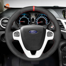 Bild in den Galerie-Viewer laden, MEWANT Real Leather Suede Car Steering Wheel Cover for Ford Fiesta 2011 - 2019 - Mewant Cover
