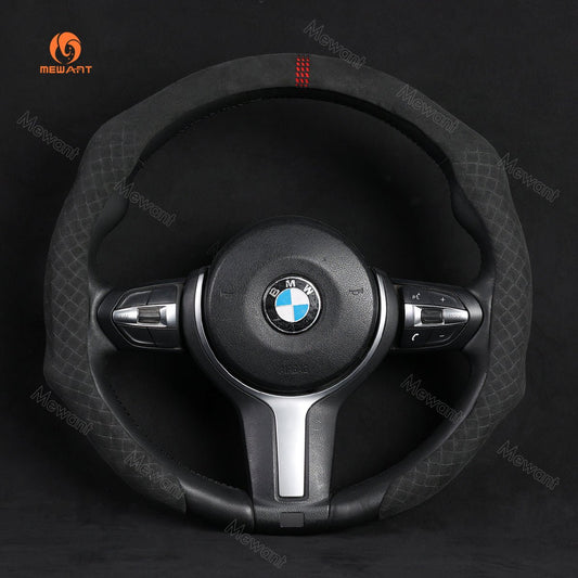 MEWANT Sport Style Alcantara Universal Car Steering Wheel Cover for All As BMW Audi Mercedes Benz VW Subaru Hyundai Kia... - Mewant Cover