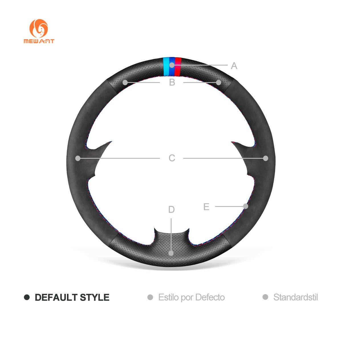MEWANT Sport Style Alcantara Universal Car Steering Wheel Cover for All As BMW Audi Mercedes Benz VW Subaru Hyundai Kia... - Alcantara, Leather, Carbon Fiber, Easy Install, Non - Slip, Best Steering Wheel Cover