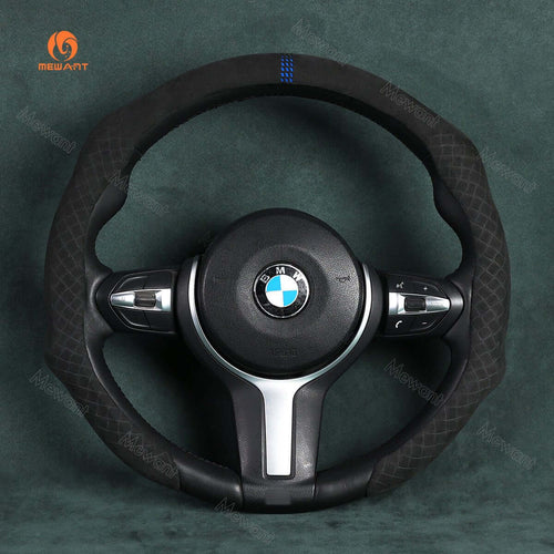 MEWANT Sport Style Alcantara Universal Car Steering Wheel Cover for All As BMW Audi Mercedes Benz VW Subaru Hyundai Kia... - Alcantara, Leather, Carbon Fiber, Easy Install, Non - Slip, Best Steering Wheel Cover