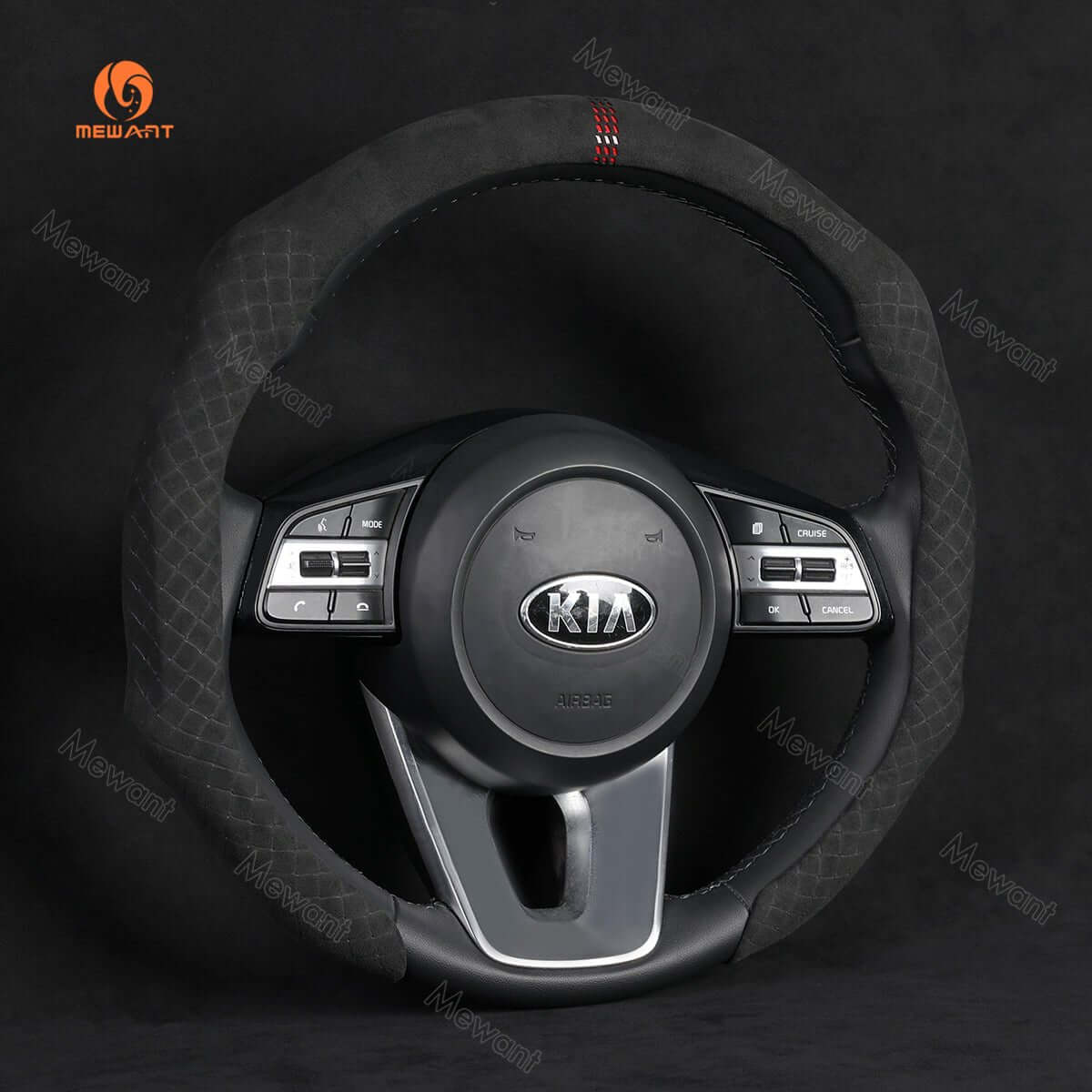 MEWANT Sport Style Alcantara Universal Car Steering Wheel Cover for All As BMW Audi Mercedes Benz VW Subaru Hyundai Kia... - Alcantara, Leather, Carbon Fiber, Easy Install, Non - Slip, Best Steering Wheel Cover