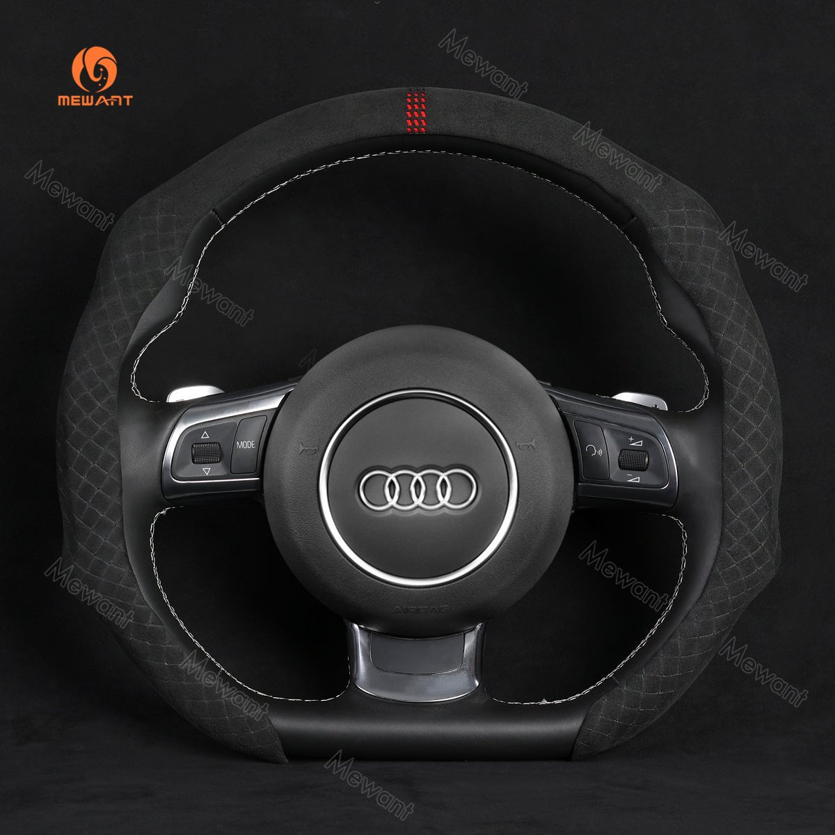 MEWANT Sport Style Universal Car Steering Wheel Cover Fit for All As Audi Subaru Mercedesbenz BMW - Alcantara, Leather, Carbon Fiber, Easy Install, Non - Slip, Best Steering Wheel Cover