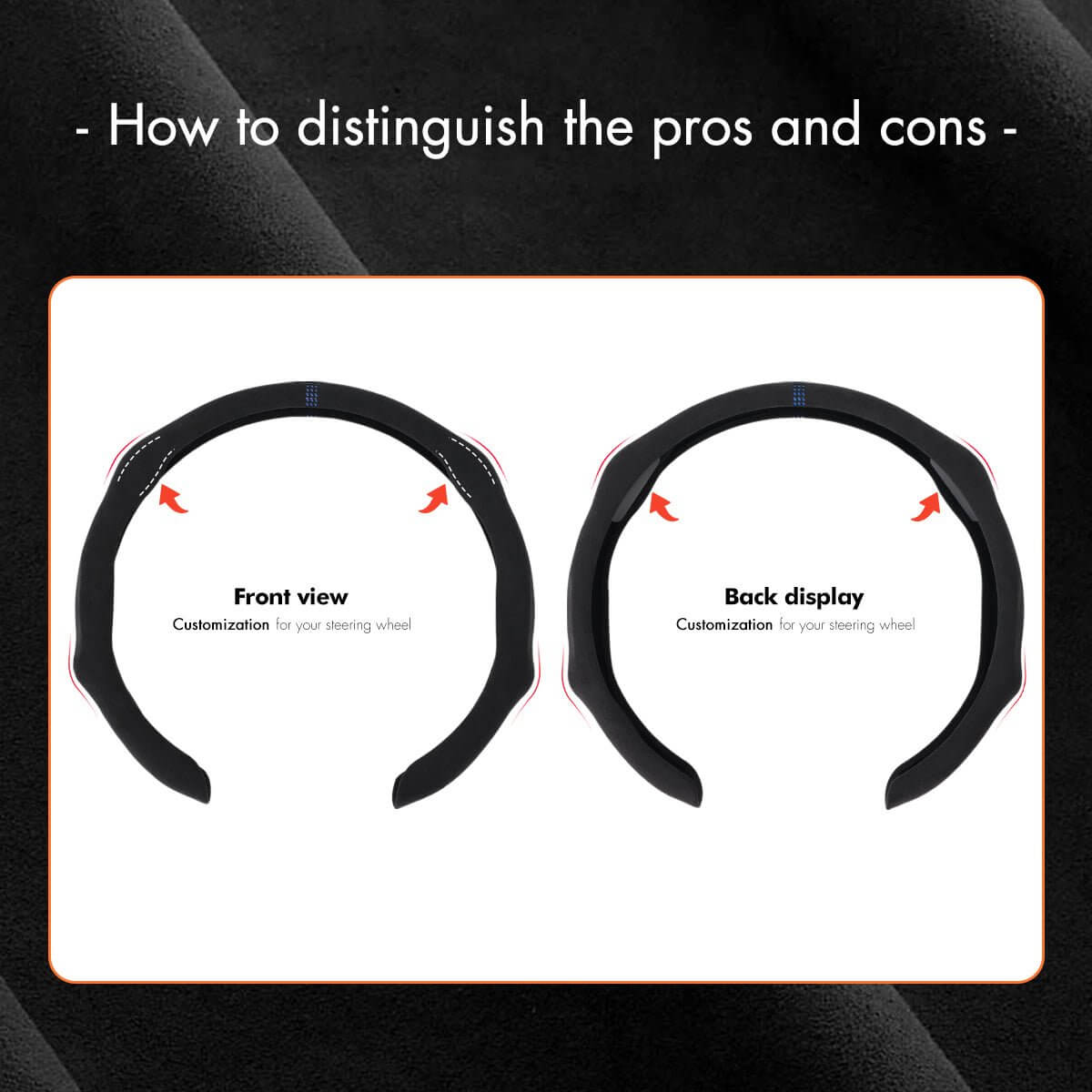 MEWANT Sport Style Universal Car Steering Wheel Cover Fit for All As Audi Subaru Mercedesbenz BMW - Alcantara, Leather, Carbon Fiber, Easy Install, Non - Slip, Best Steering Wheel Cover