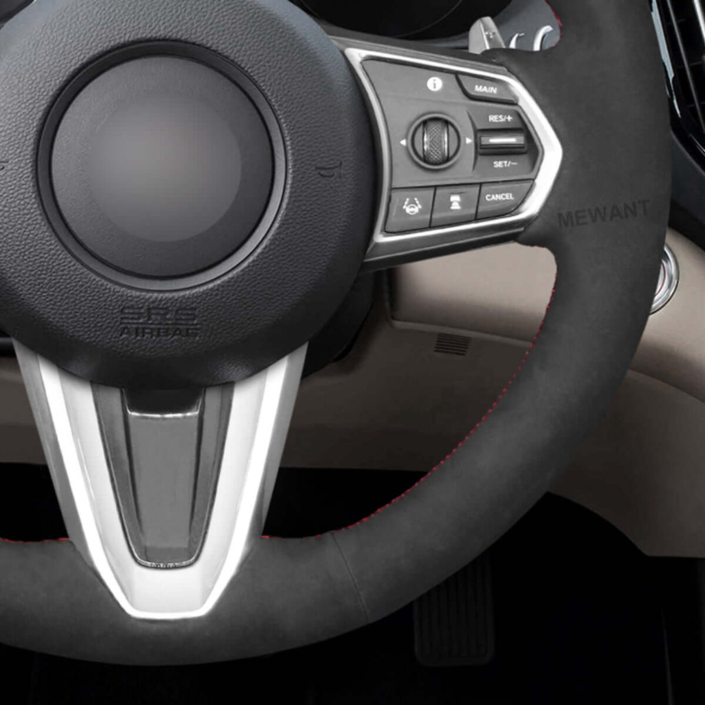MEWANT Steering Wheel Cover for Acura RDX 2019 - 2026 - Alcantara, Leather, Carbon Fiber, Easy Install, Non - Slip, Best Steering Wheel Cover