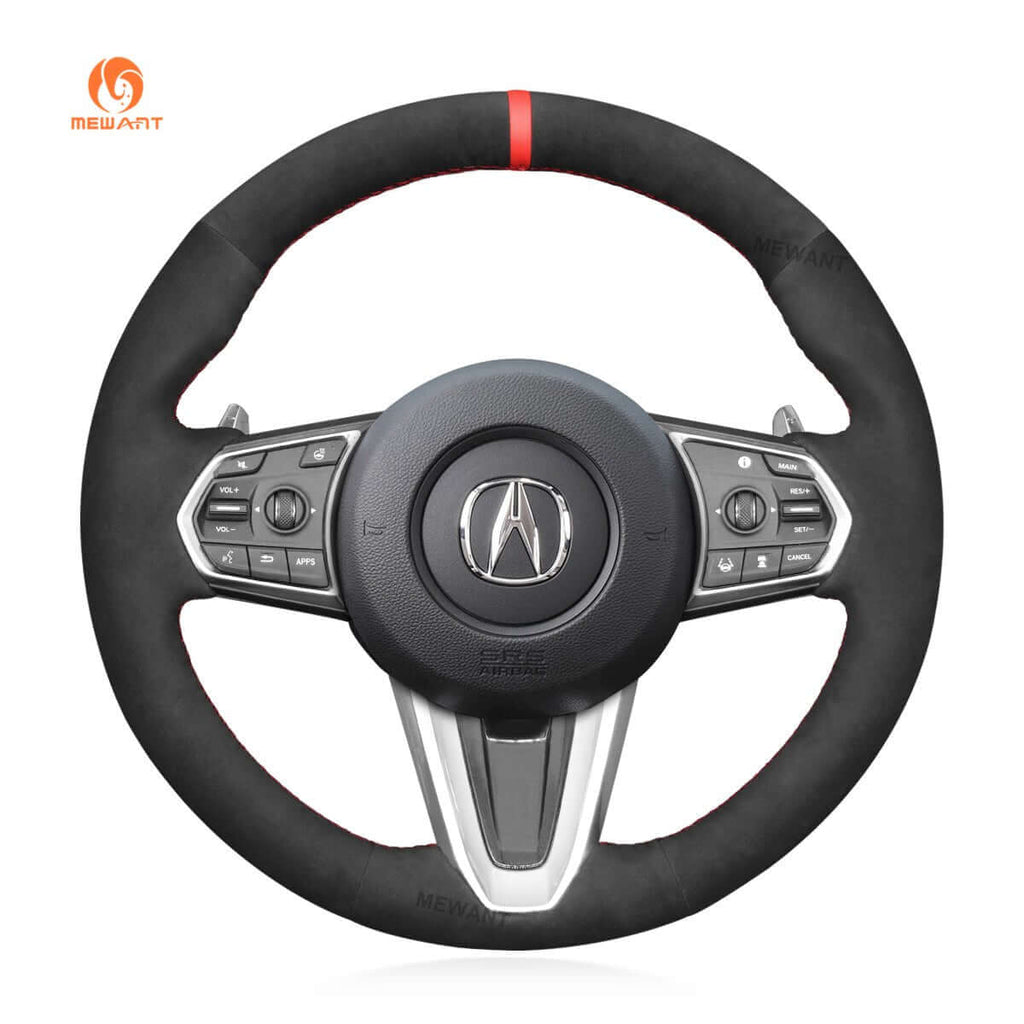 MEWANT Steering Wheel Cover for Acura RDX 2019 - 2026 - Alcantara, Leather, Carbon Fiber, Easy Install, Non - Slip, Best Steering Wheel Cover