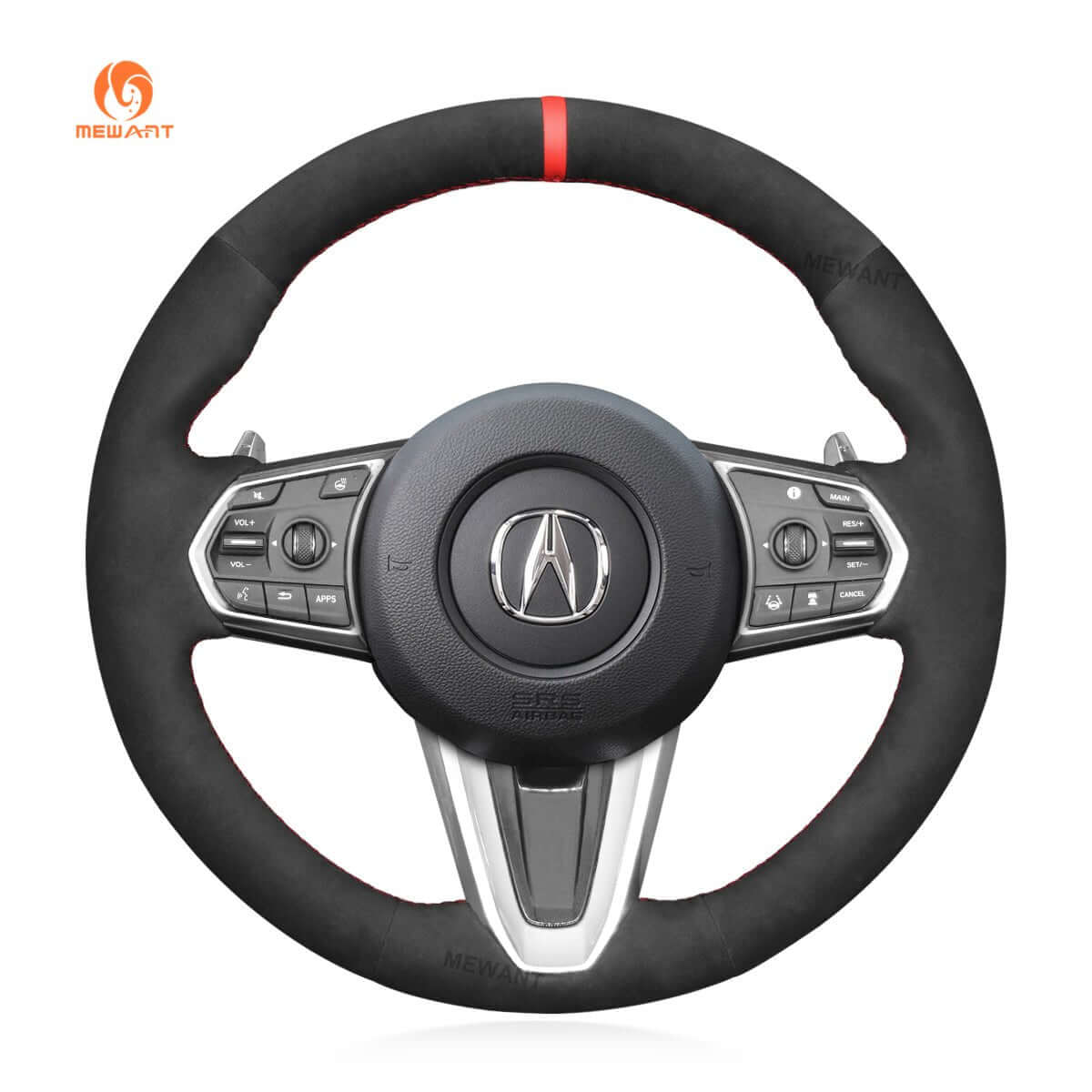 MEWANT Steering Wheel Cover for Acura RDX 2019 - 2026 - Alcantara, Leather, Carbon Fiber, Easy Install, Non - Slip, Best Steering Wheel Cover