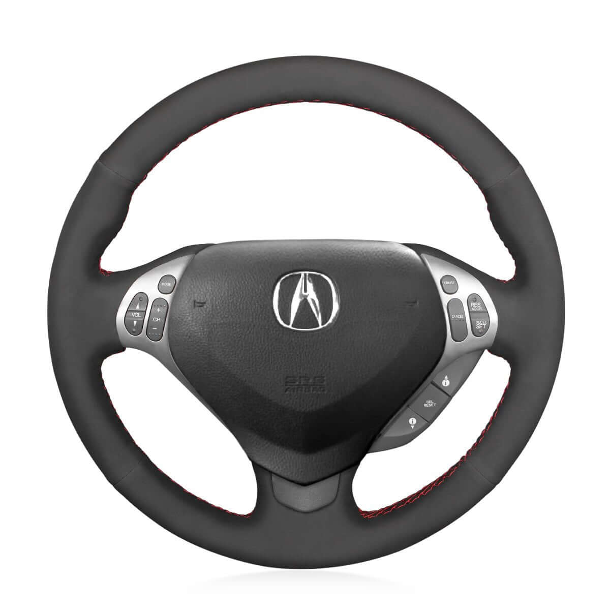 MEWANT Steering Wheel Cover for Acura TL 2007 - 2008 - Alcantara, Leather, Carbon Fiber, Easy Install, Non - Slip, Best Steering Wheel Cover
