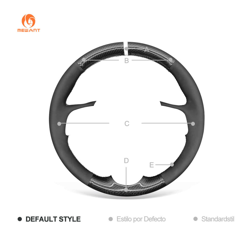 MEWANT Steering Wheel Cover for Acura TLX 2015 - 2020 - Alcantara, Leather, Carbon Fiber, Easy Install, Non - Slip, Best Steering Wheel Cover