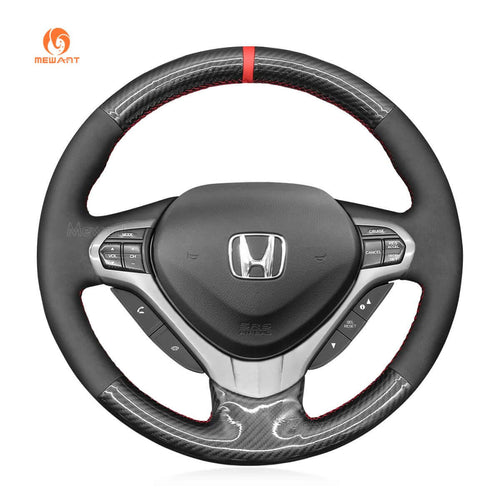 MEWANT Steering Wheel Cover for Acura TSX Sport Wagon 2009 - 2014 - Alcantara, Leather, Carbon Fiber, Easy Install, Non - Slip, Best Steering Wheel Cover