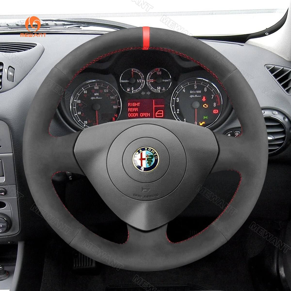 MEWANT Steering Wheel Cover for Alfa Romeo 147 2000-2010 156 2003-2007 Crosswagon 2004-2005