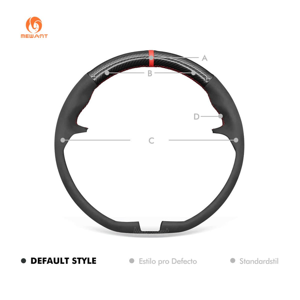 MEWANT Steering Wheel Cover for Alfa Romeo Giulia 2016 - 2020 Stelvio 2017 - 2020 - Alcantara, Leather, Carbon Fiber, Easy Install, Non - Slip, Best Steering Wheel Cover