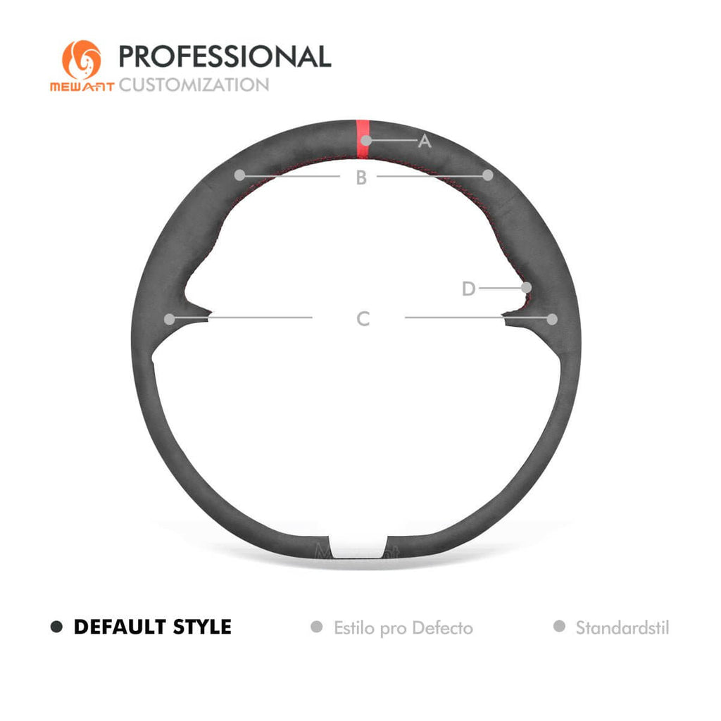 MEWANT Steering Wheel Cover for Alfa Romeo Giulia Stelvio Quadrifoglio 2016 - 2020 - Alcantara, Leather, Carbon Fiber, Easy Install, Non - Slip, Best Steering Wheel Cover
