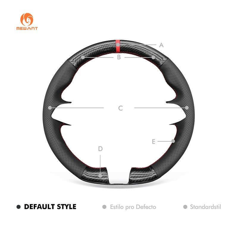 MEWANT Steering Wheel Cover for Alfa Romeo Giulia Stelvio Quadrifoglio 2020 - 2022 - Alcantara, Leather, Carbon Fiber, Easy Install, Non - Slip, Best Steering Wheel Cover
