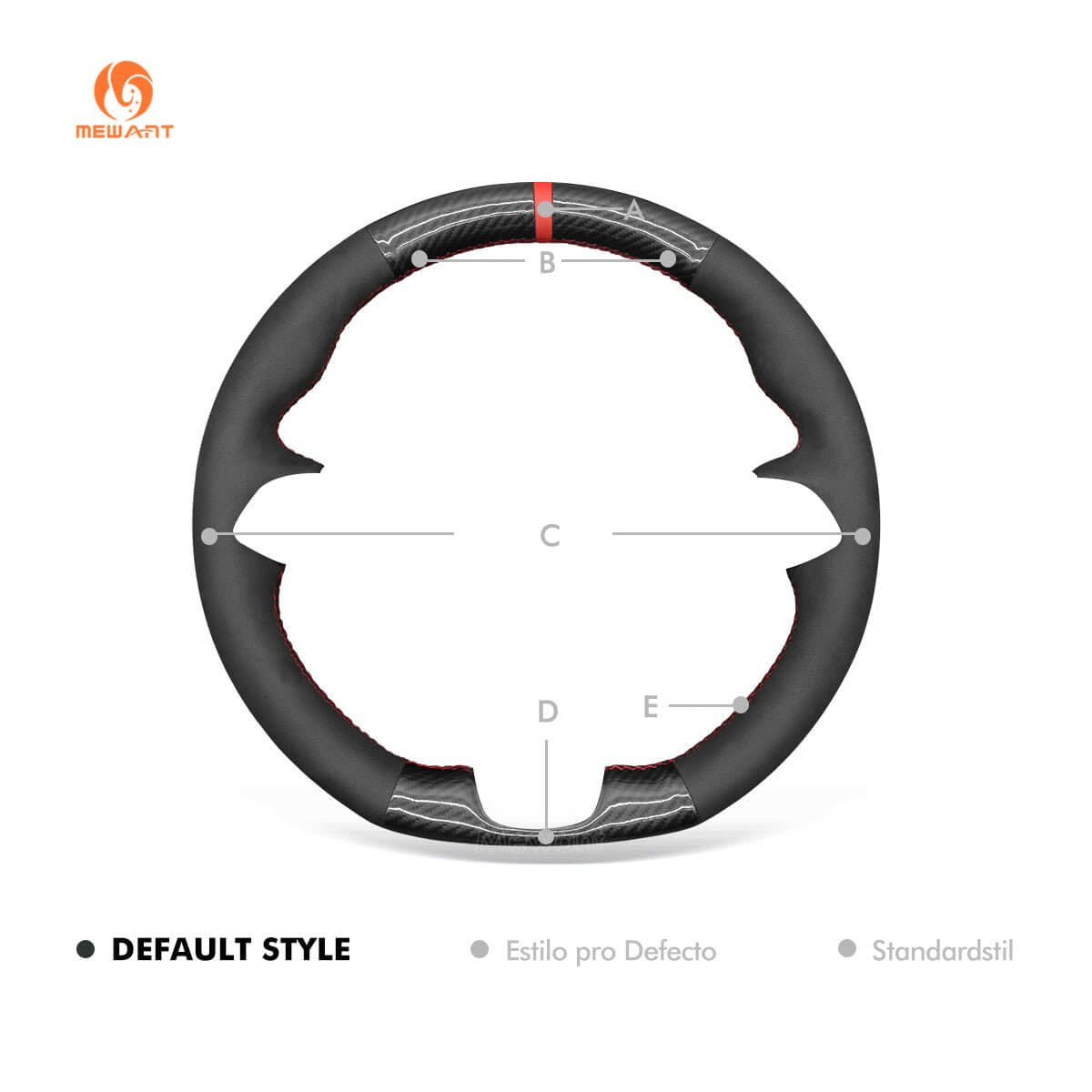 MEWANT Steering Wheel Cover for Alfa Romeo Giulia Stelvio Tonale 2020 - 2022 - Alcantara, Leather, Carbon Fiber, Easy Install, Non - Slip, Best Steering Wheel Cover