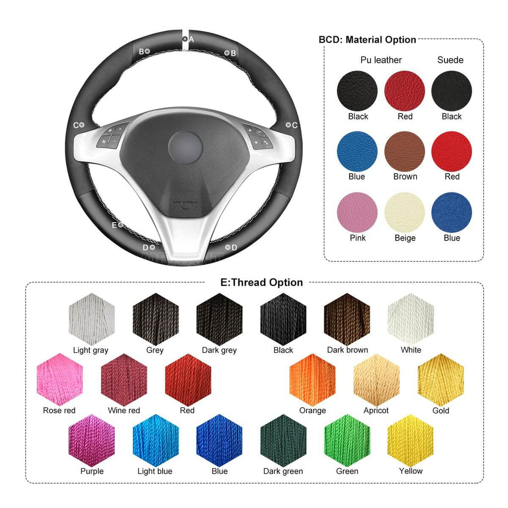 MEWANT Steering Wheel Cover for Alfa Romeo Giulietta MiTo 2008 - 2015 - Alcantara, Leather, Carbon Fiber, Easy Install, Non - Slip, Best Steering Wheel Cover