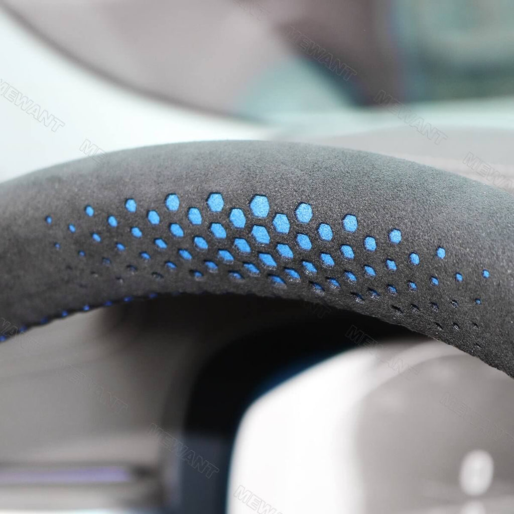 MEWANT Steering Wheel Cover for BME G20 F44 G22 G23 G26 G30 G32 G11 G14 G01 G02 G05 G06 G07 G29 2016 - 2021 - Alcantara, Leather, Carbon Fiber, Easy Install, Non - Slip, Best Steering Wheel Cover